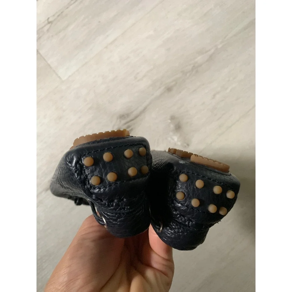 Il Gufo Kids Navy Pebbled Leather Driving Loafers Made in Italy Size 29 US 11.5